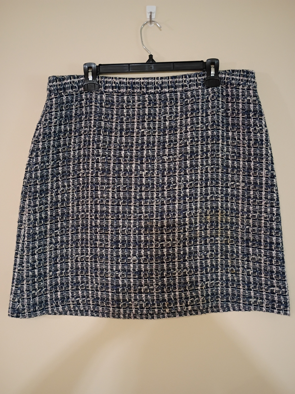 Ann Taylor, Classic Navy Tweed Pencil Skirt - Size 14